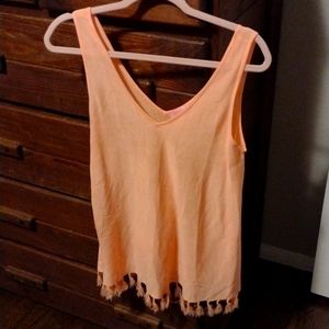 Lilly Pulitzer orange Lindy sweater tassel tank size medium